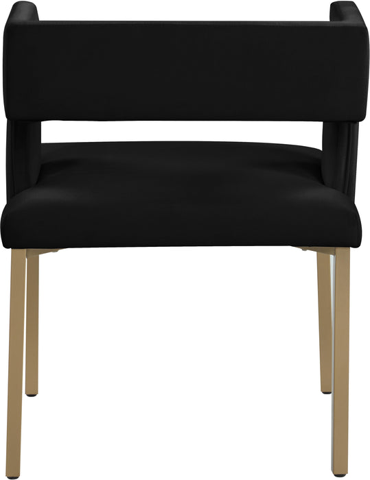Caleb Black Velvet Dining Chair - Bargain Furniture (Detroit, MI)
