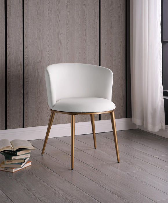 Skylar White Faux Leather Dining Chair - Bargain Furniture (Detroit, MI)
