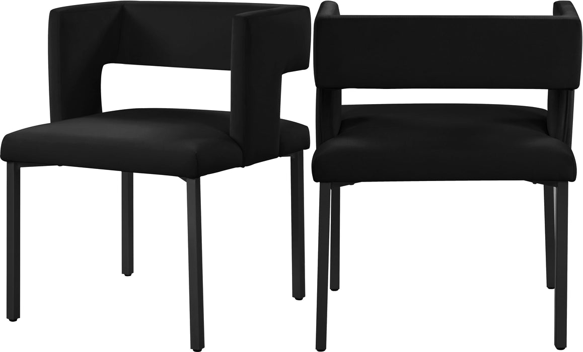 Caleb Black Velvet Dining Chair - Bargain Furniture (Detroit, MI)