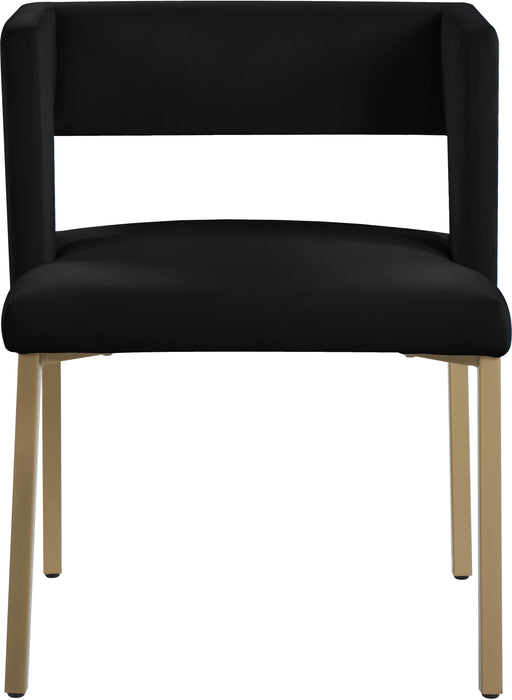Caleb Black Velvet Dining Chair - Bargain Furniture (Detroit, MI)