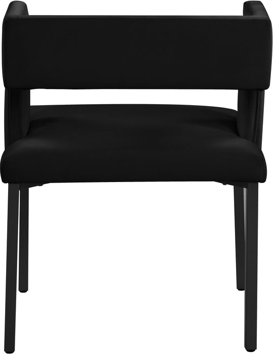Caleb Black Velvet Dining Chair - Bargain Furniture (Detroit, MI)