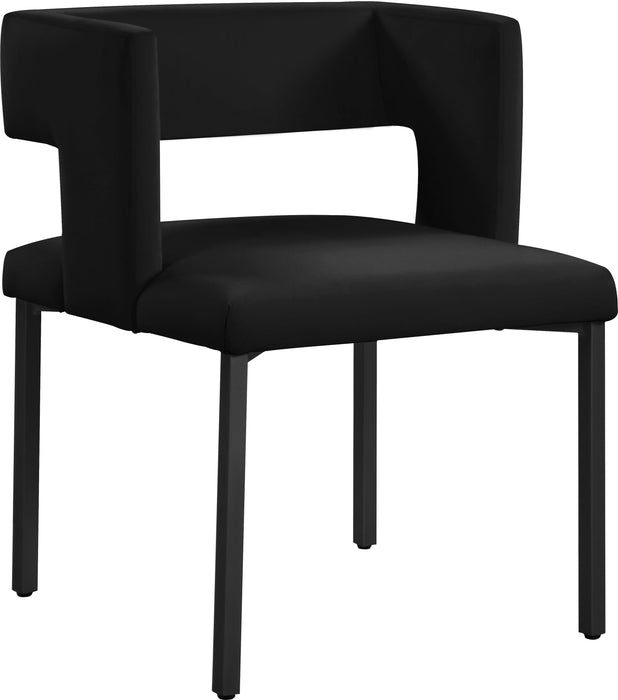 Caleb Black Velvet Dining Chair - Bargain Furniture (Detroit, MI)