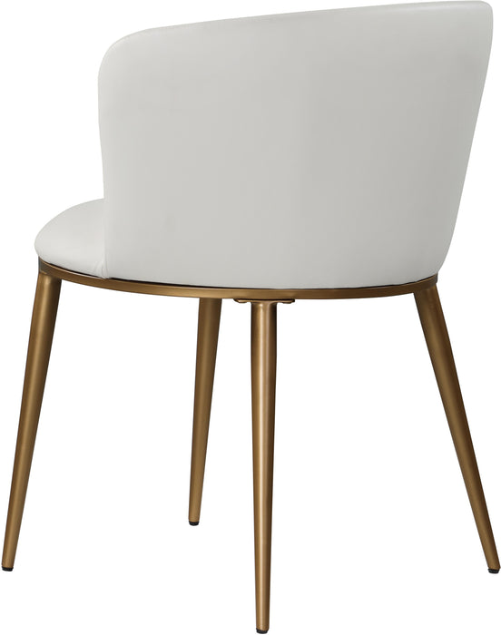 Skylar White Faux Leather Dining Chair - Bargain Furniture (Detroit, MI)