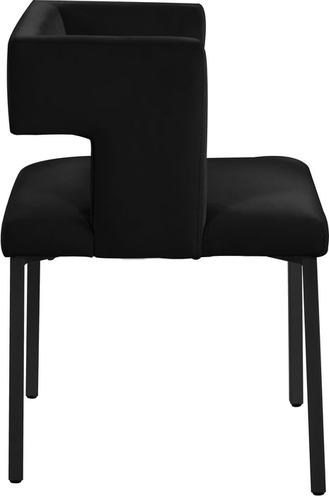 Caleb Black Velvet Dining Chair - Bargain Furniture (Detroit, MI)