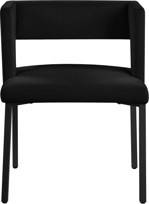 Caleb Black Velvet Dining Chair - Bargain Furniture (Detroit, MI)