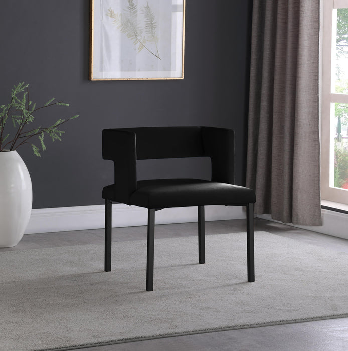 Caleb Black Velvet Dining Chair - Bargain Furniture (Detroit, MI)