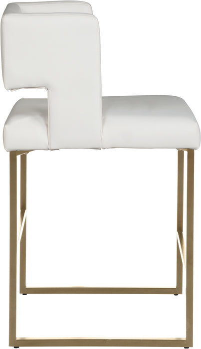 Caleb White Faux Leather Counter Stool - Bargain Furniture (Detroit, MI)