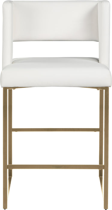 Caleb White Faux Leather Counter Stool - Bargain Furniture (Detroit, MI)