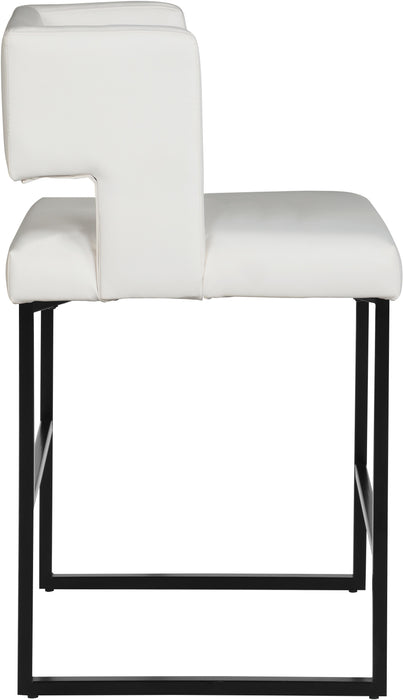 Caleb White Faux Leather Counter Stool - Bargain Furniture (Detroit, MI)