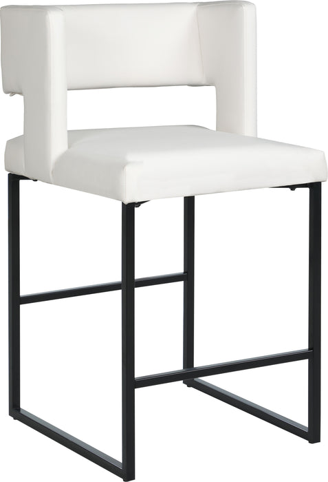 Caleb White Faux Leather Counter Stool - Bargain Furniture (Detroit, MI)