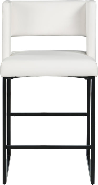 Caleb White Faux Leather Counter Stool - Bargain Furniture (Detroit, MI)