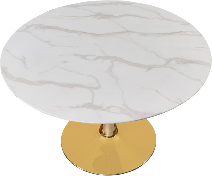 Tulip Gold Dining Table (3 Boxes) - Bargain Furniture (Detroit, MI)