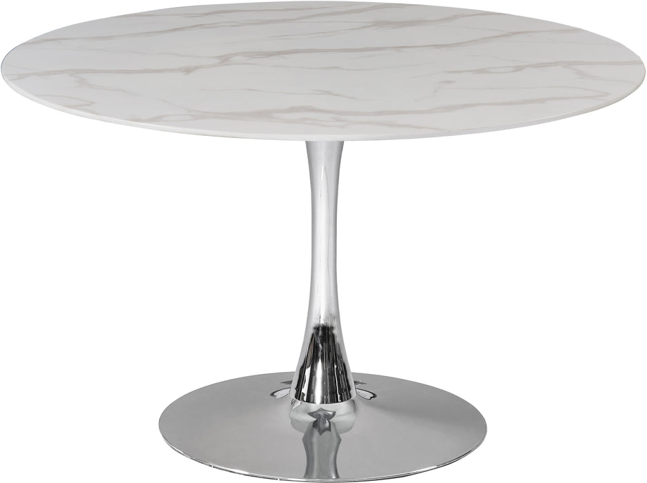 Tulip Chrome Dining Table (3 Boxes) - Bargain Furniture (Detroit, MI)
