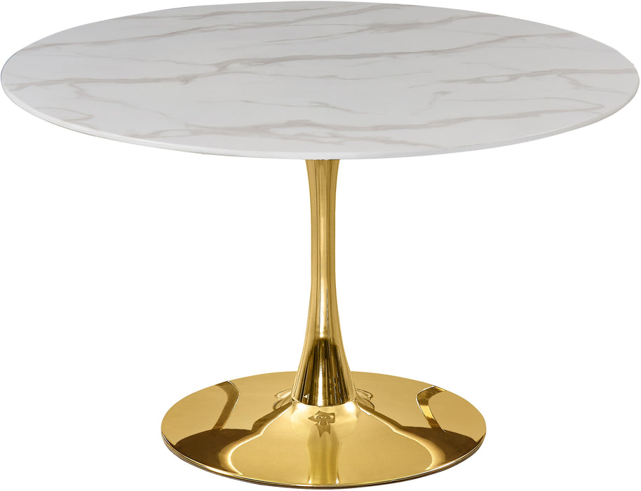 Tulip Gold Dining Table (3 Boxes) - Bargain Furniture (Detroit, MI)