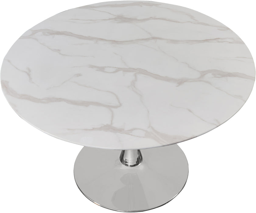 Tulip Chrome Dining Table (3 Boxes) - Bargain Furniture (Detroit, MI)
