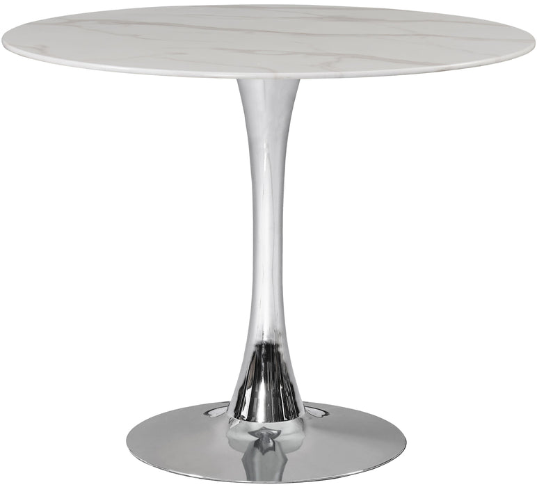 Tulip Chrome Dining Table (3 Boxes) - Bargain Furniture (Detroit, MI)
