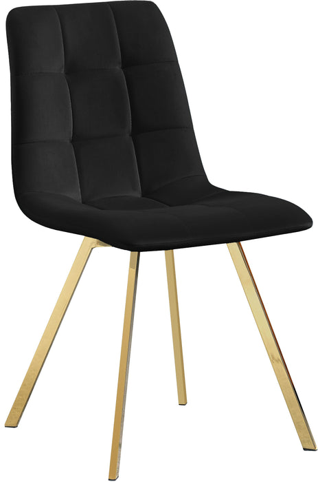 Annie Black Velvet Dining Chair - Bargain Furniture (Detroit, MI)