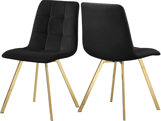 Annie Black Velvet Dining Chair - Bargain Furniture (Detroit, MI)