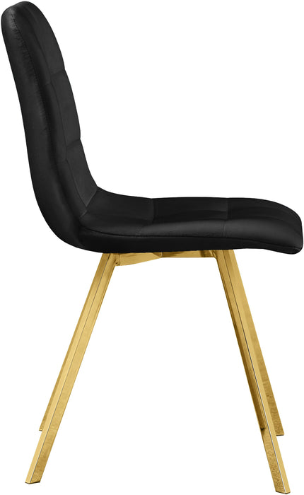 Annie Black Velvet Dining Chair - Bargain Furniture (Detroit, MI)