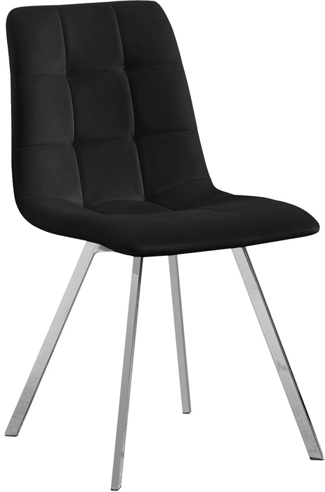 Annie Black Velvet Dining Chair - Bargain Furniture (Detroit, MI)
