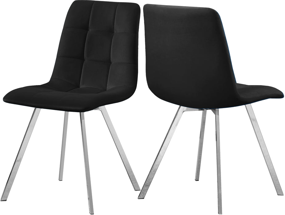 Annie Black Velvet Dining Chair - Bargain Furniture (Detroit, MI)