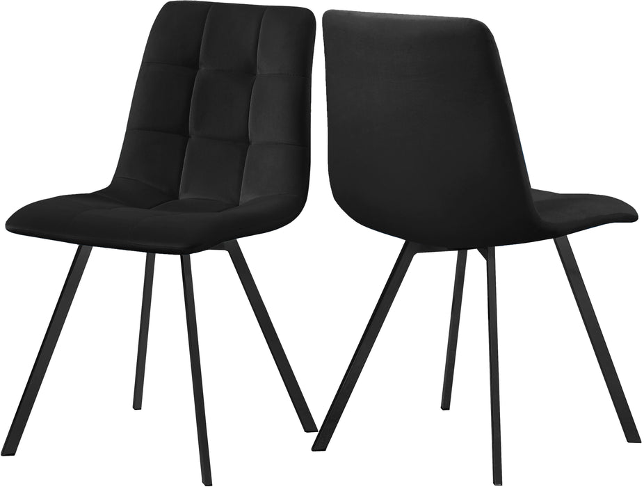 Annie Black Velvet Dining Chair - Bargain Furniture (Detroit, MI)