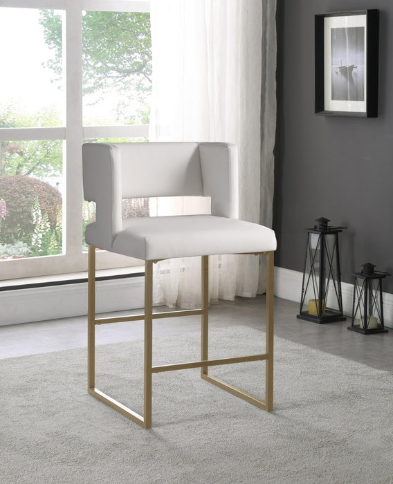 Caleb White Faux Leather Counter Stool - Bargain Furniture (Detroit, MI)