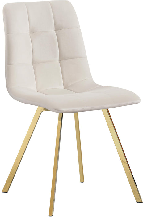 Annie Cream Velvet Dining Chair - Bargain Furniture (Detroit, MI)
