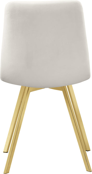 Annie Cream Velvet Dining Chair - Bargain Furniture (Detroit, MI)