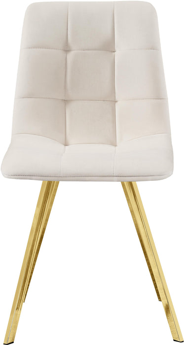 Annie Cream Velvet Dining Chair - Bargain Furniture (Detroit, MI)