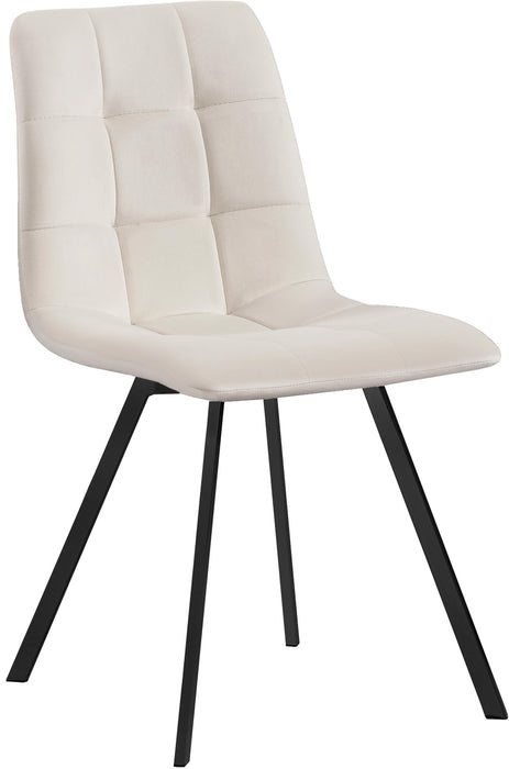 Annie Cream Velvet Dining Chair - Bargain Furniture (Detroit, MI)
