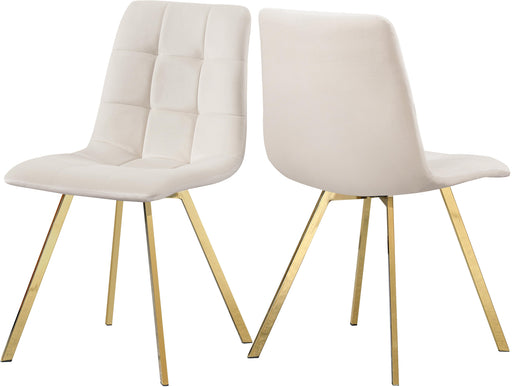 Annie Cream Velvet Dining Chair - Bargain Furniture (Detroit, MI)