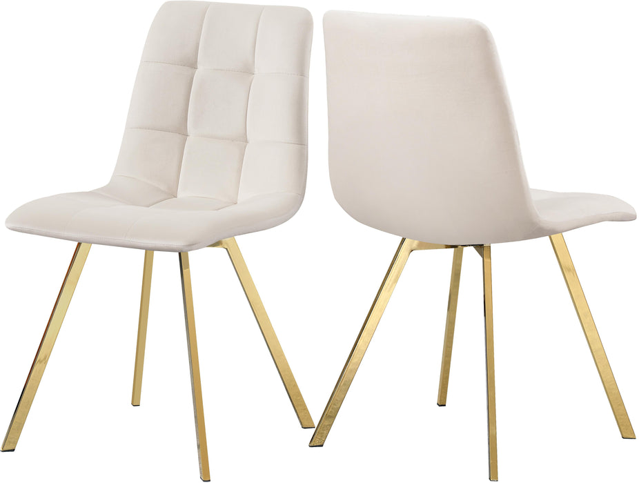 Annie Cream Velvet Dining Chair - Bargain Furniture (Detroit, MI)