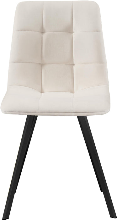 Annie Cream Velvet Dining Chair - Bargain Furniture (Detroit, MI)