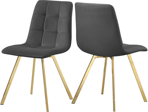 Annie Grey Velvet Dining Chair - Bargain Furniture (Detroit, MI)
