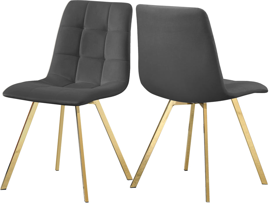 Annie Grey Velvet Dining Chair - Bargain Furniture (Detroit, MI)