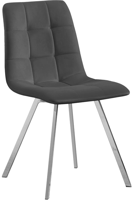Annie Grey Velvet Dining Chair - Bargain Furniture (Detroit, MI)