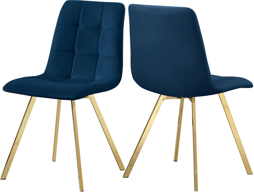 Annie Navy Velvet Dining Chair - Bargain Furniture (Detroit, MI)