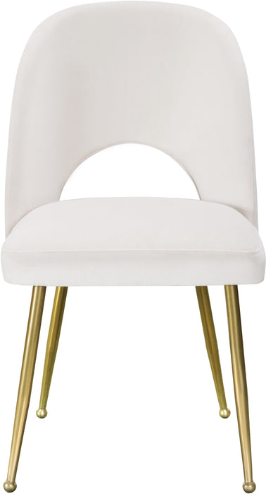 Logan Cream Velvet Dining Chair - Bargain Furniture (Detroit, MI)