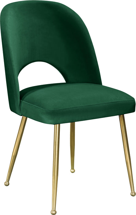 Logan Green Velvet Dining Chair - Bargain Furniture (Detroit, MI)