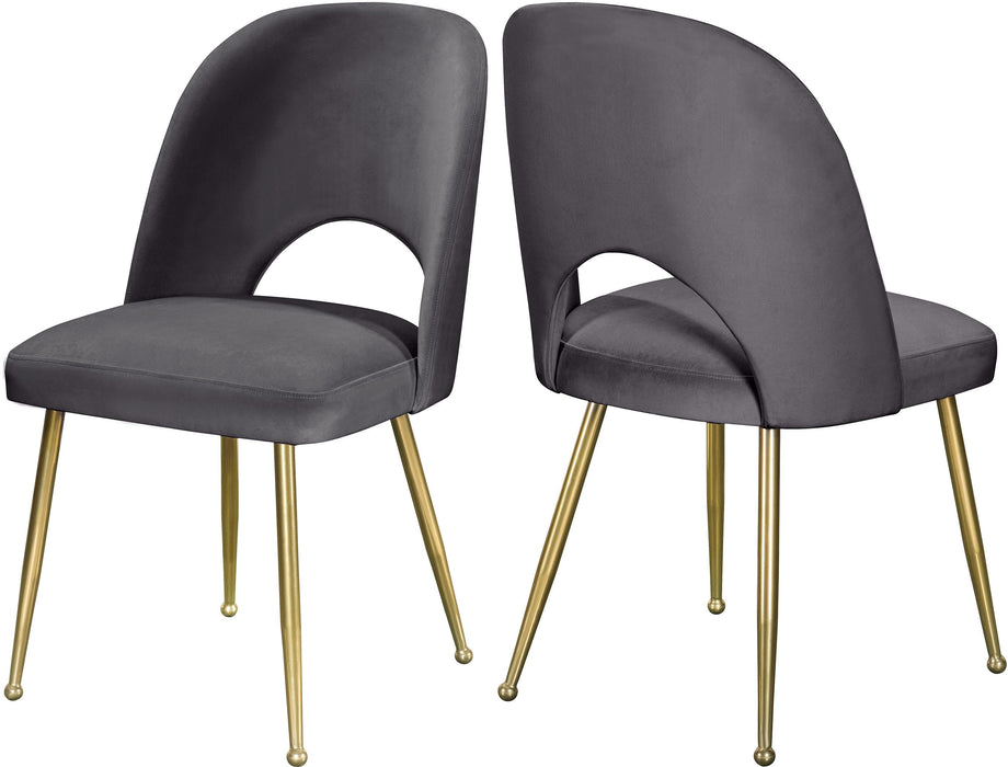 Logan Grey Velvet Dining Chair - Bargain Furniture (Detroit, MI)
