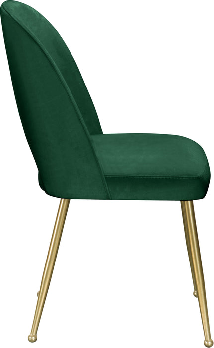 Logan Green Velvet Dining Chair - Bargain Furniture (Detroit, MI)