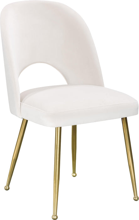 Logan Cream Velvet Dining Chair - Bargain Furniture (Detroit, MI)