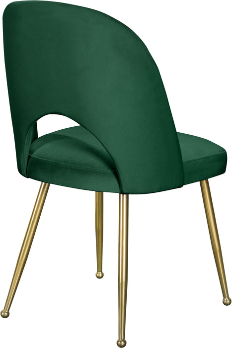 Logan Green Velvet Dining Chair - Bargain Furniture (Detroit, MI)
