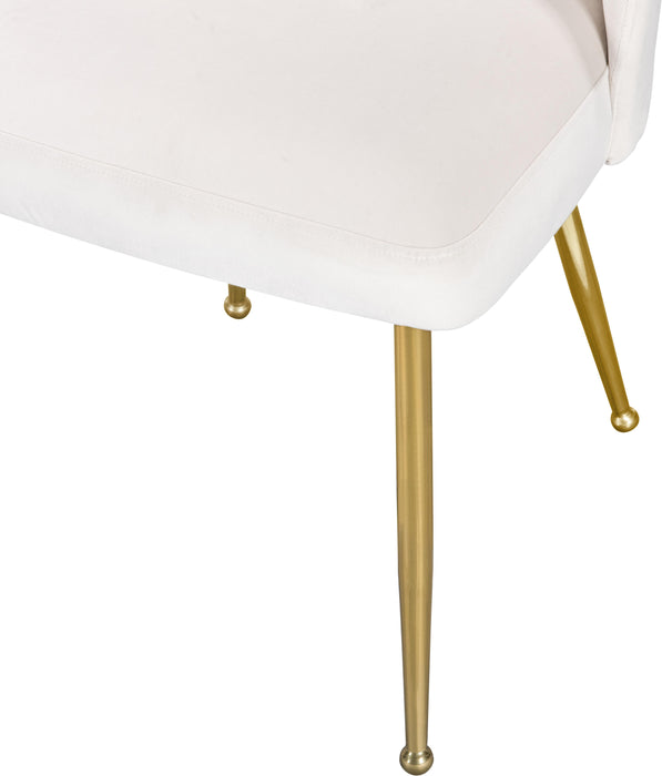 Logan Cream Velvet Dining Chair - Bargain Furniture (Detroit, MI)