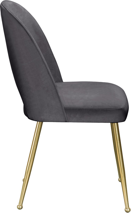Logan Grey Velvet Dining Chair - Bargain Furniture (Detroit, MI)