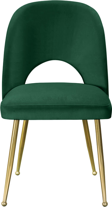 Logan Green Velvet Dining Chair - Bargain Furniture (Detroit, MI)