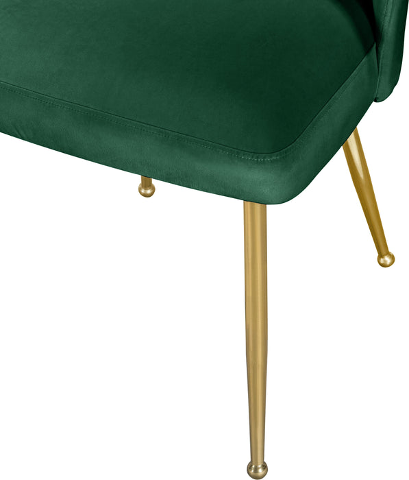 Logan Green Velvet Dining Chair - Bargain Furniture (Detroit, MI)