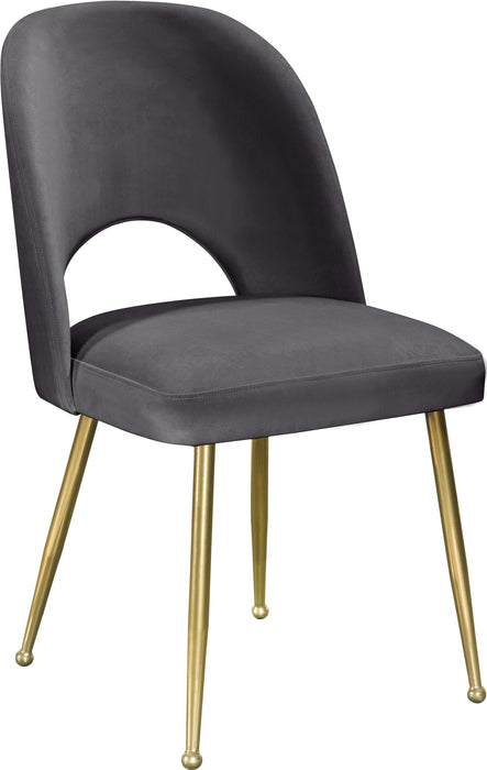 Logan Grey Velvet Dining Chair - Bargain Furniture (Detroit, MI)