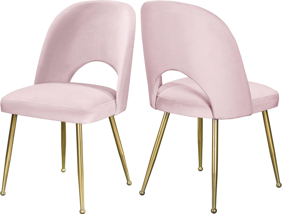 Logan Pink Velvet Dining Chair - Bargain Furniture (Detroit, MI)